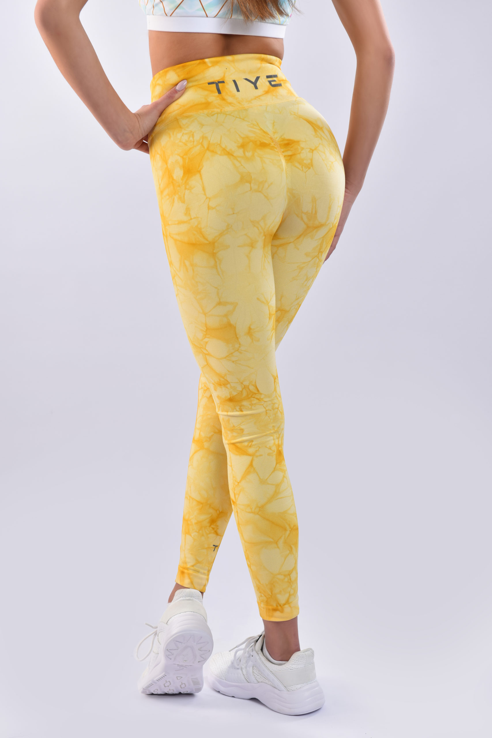 Pastel Yellow Women's Casual Leggings, Premium Luxury Designer Women's  Tights-Made in USA/EU