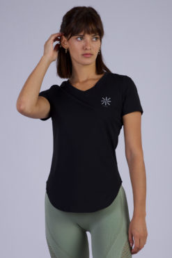 Maia2 Black V-Neck T-Shirt