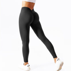 V Scrunch Black Leggings