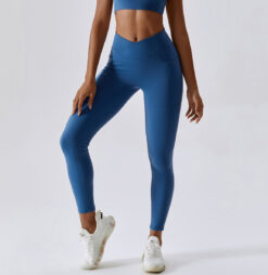 Crossover blue leggings