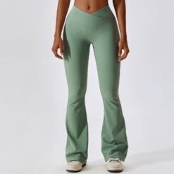 V Flare Green Leggings