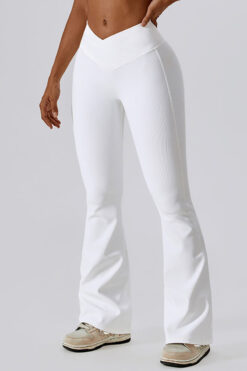 V Flare White Leggings